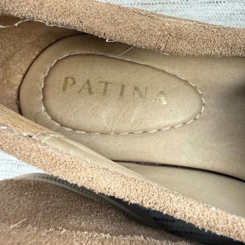 Patina Portland Leather Chunky Lug Sole Tan Suede Loafers‎ 6.5 Preppy Career